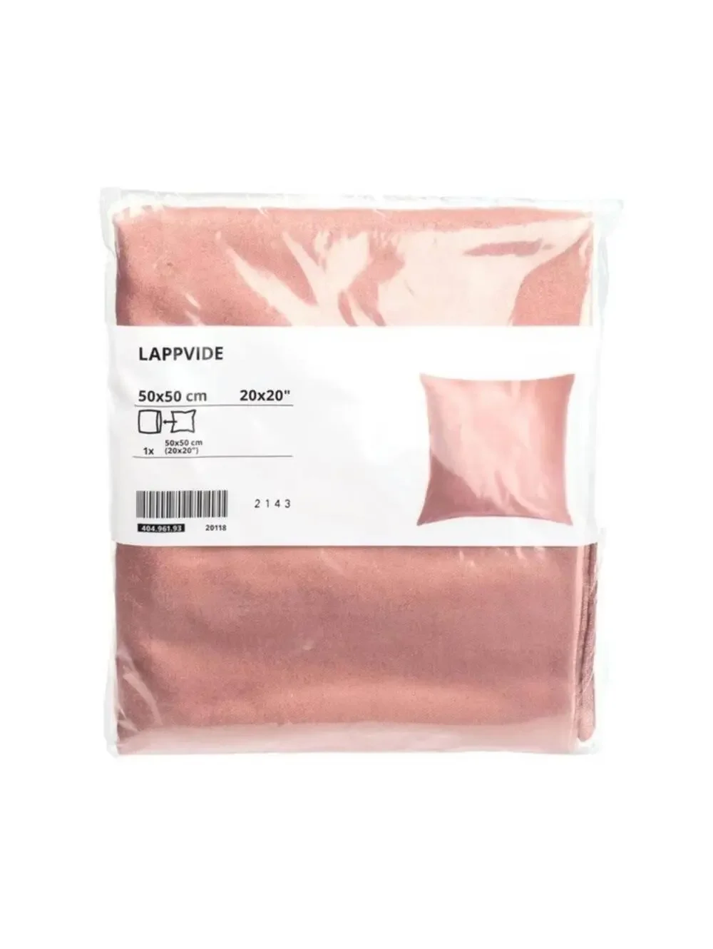 (RA) IKEA LAPPVIDE 20x20 Pink Velvet Cushion Cover - Brand New NEW